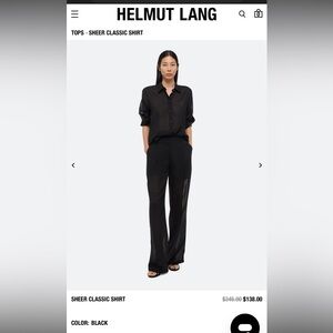 Helmut Lang Sheer classic long sleeve shirt.